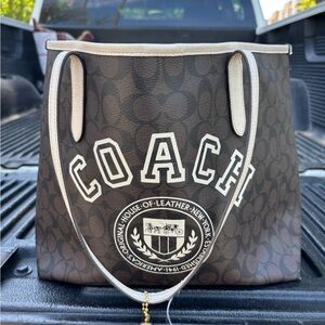 Coach Brown and Cream Tote Bag